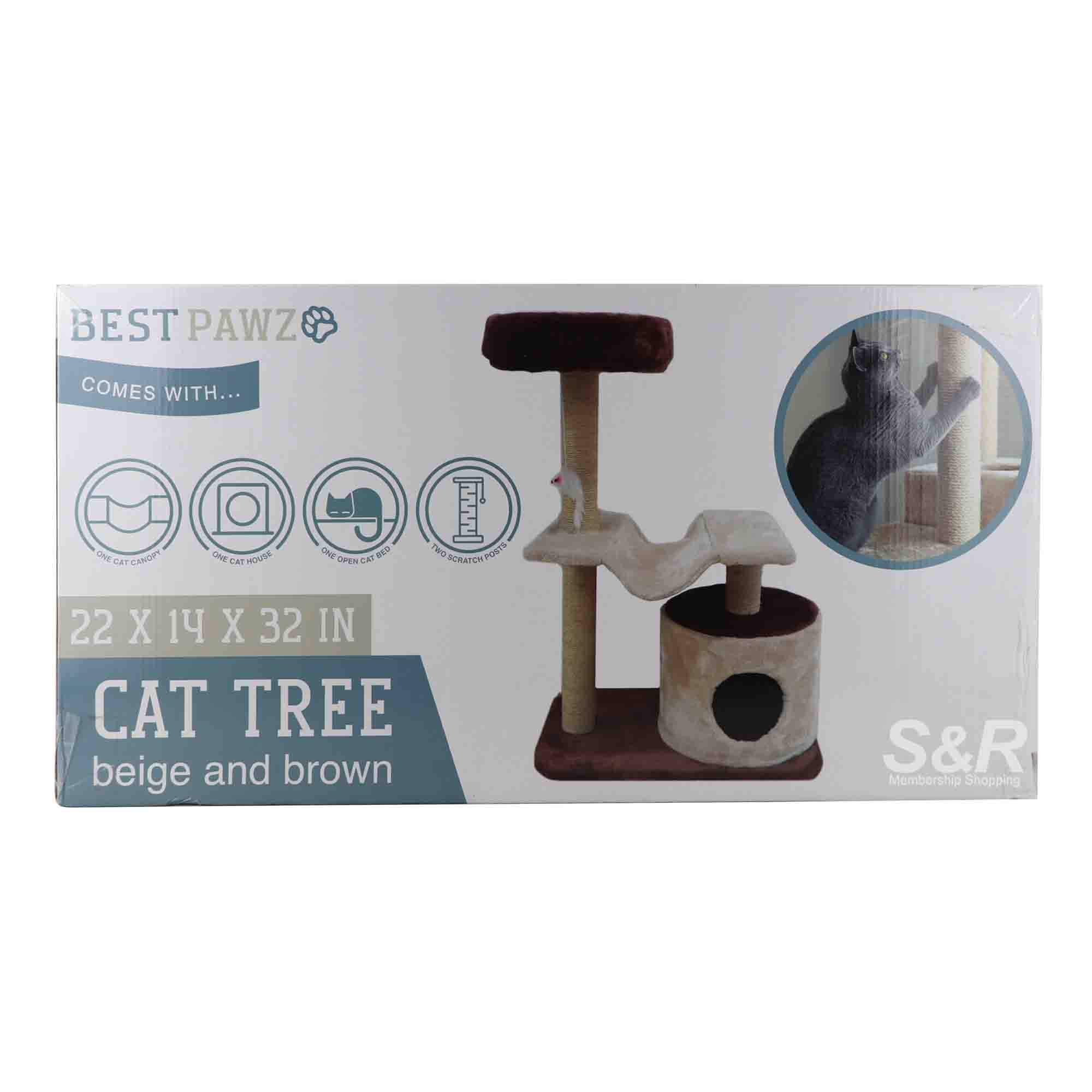 Best Pawz Beige And Brown Cat Tree 1pc Best Pawz Beige And Brown Cat Tree 1pc